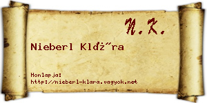 Nieberl Klára névjegykártya