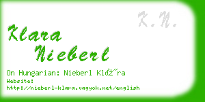 klara nieberl business card